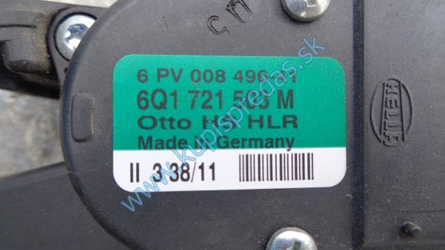 elektronický plynový pedál na škodu roomster, 1,6tdi, 6Q1721503M